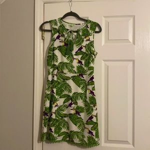 JADE brand dress XS with toucans, tropical print